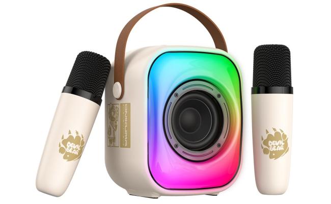ONIKUMA L7 RGB Home Karaoke Machine Bluetooth-compatible Speaker with 2 Microphone - Beige